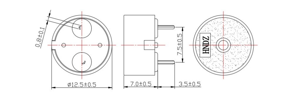 HNR-1207 PA7.5 passive buzzer product view